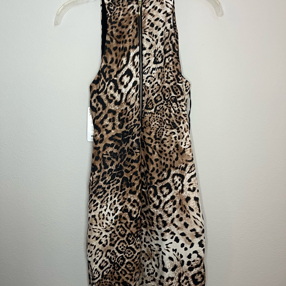 Zara basics leopard print sleeveless zip back dress with pockets. - Picture 3 of 13